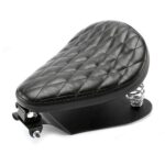 Triclicks Universal Black Motorcycle Solo Seat With Spring Bracket